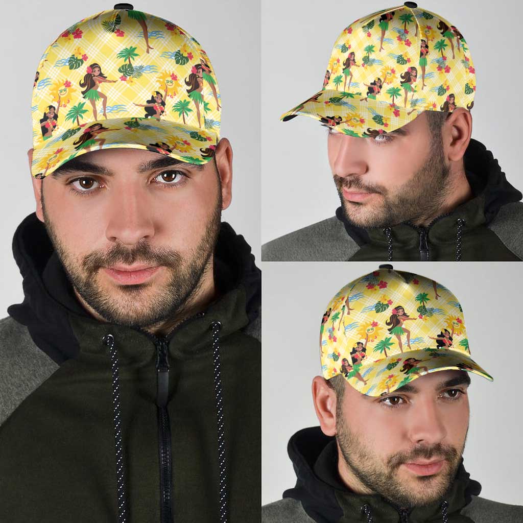 Hawaii Hula Girl Tropical Classic Cap Yellow Palaka
