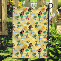 Hawaii Hula Girl Tropical Garden Flag Yellow Palaka
