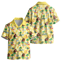 Hawaii Hula Girl Tropical Kid Hawaiian Shirt Yellow Palaka