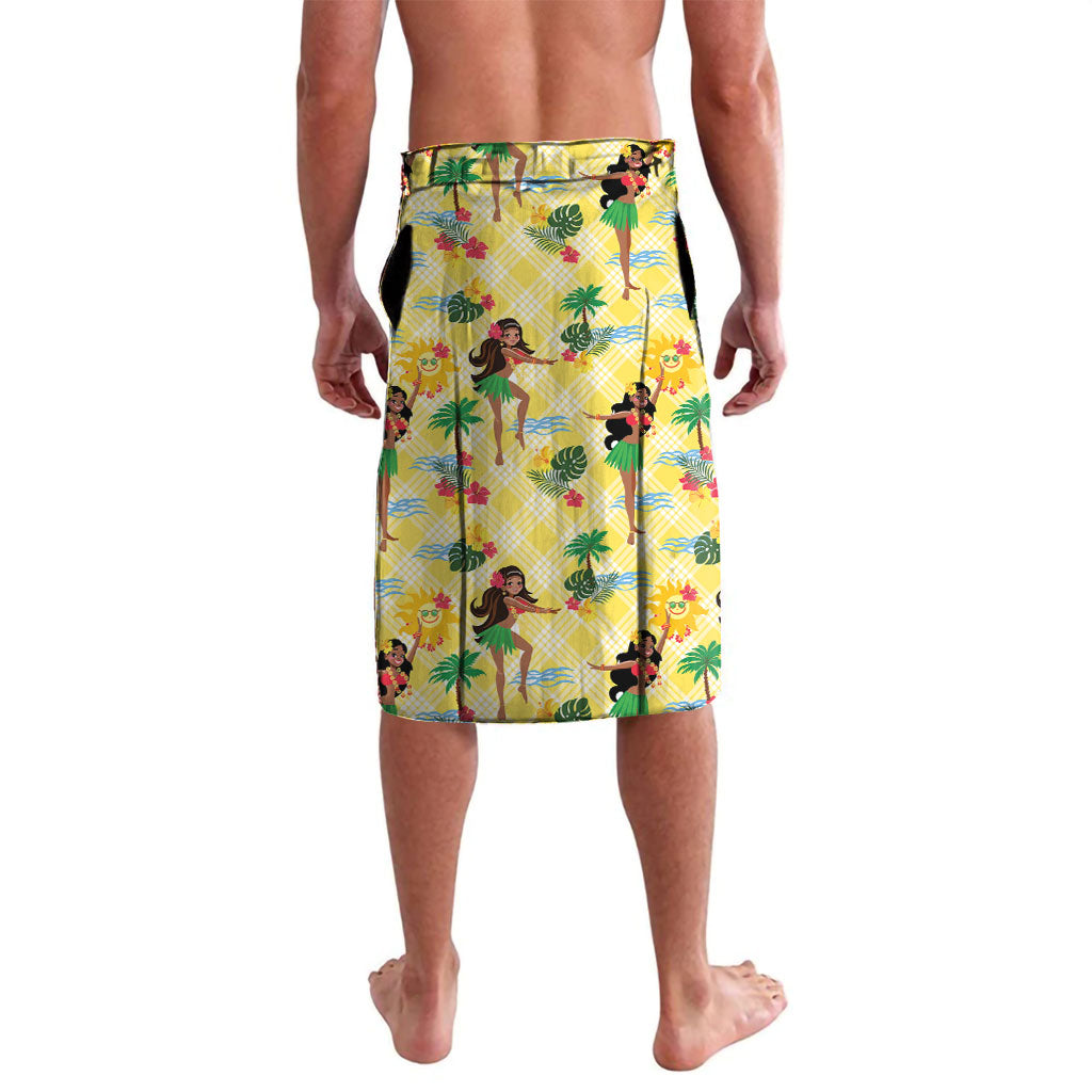 Hawaii Hula Girl Tropical Lavalava Yellow Palaka