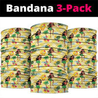 Hawaii Hula Girl Tropical Neck Gaiter Yellow Palaka