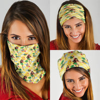 Hawaii Hula Girl Tropical Neck Gaiter Yellow Palaka