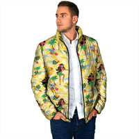 Hawaii Hula Girl Tropical Padded Jacket Yellow Palaka