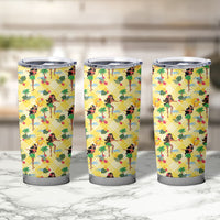 Hawaii Hula Girl Tropical Tumbler Cup Yellow Palaka