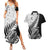 Custom New Zealand Silver Fern Rugby Couples Matching Summer Maxi Dress and Hawaiian Shirt Aotearoa Maori Black Version LT01 Black - Polynesian Pride