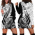 Custom New Zealand Silver Fern Rugby Hoodie Dress Aotearoa Maori Black Version LT01 - Polynesian Pride