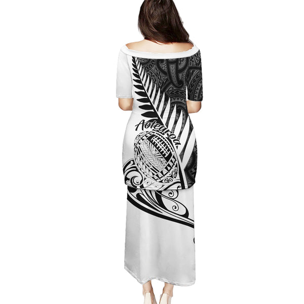New Zealand Rugby Puletasi Silver Fern All Black Mix Ta Moko Gold Style LT9