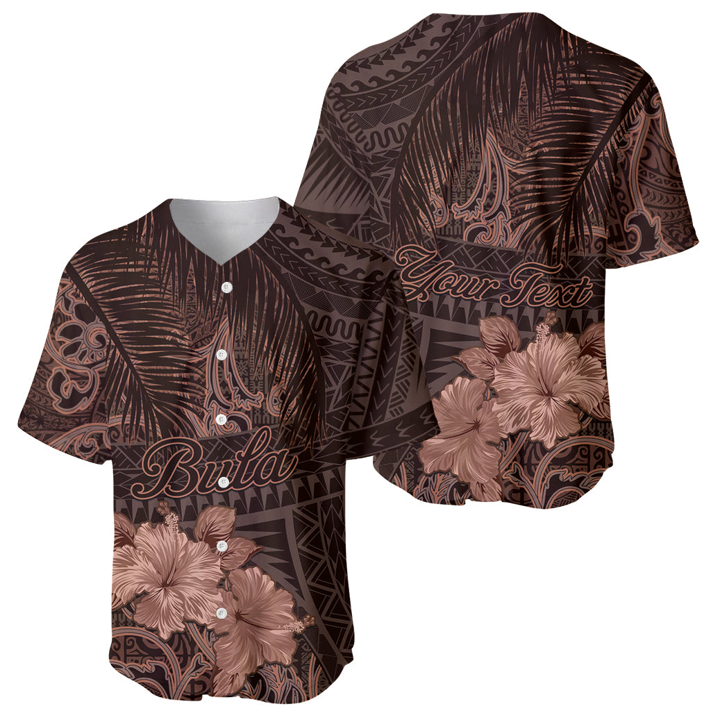 Bula Fiji Masi Baseball Jersey Fijian Tapa Vintage Dark Brown Version LT01 - Polynesian Pride