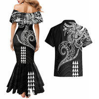 Hawaii Valentine Couples Matching Mermaid Dress and Hawaiian Shirt Kakau Polynesian Heart LT01 - Polynesian Pride