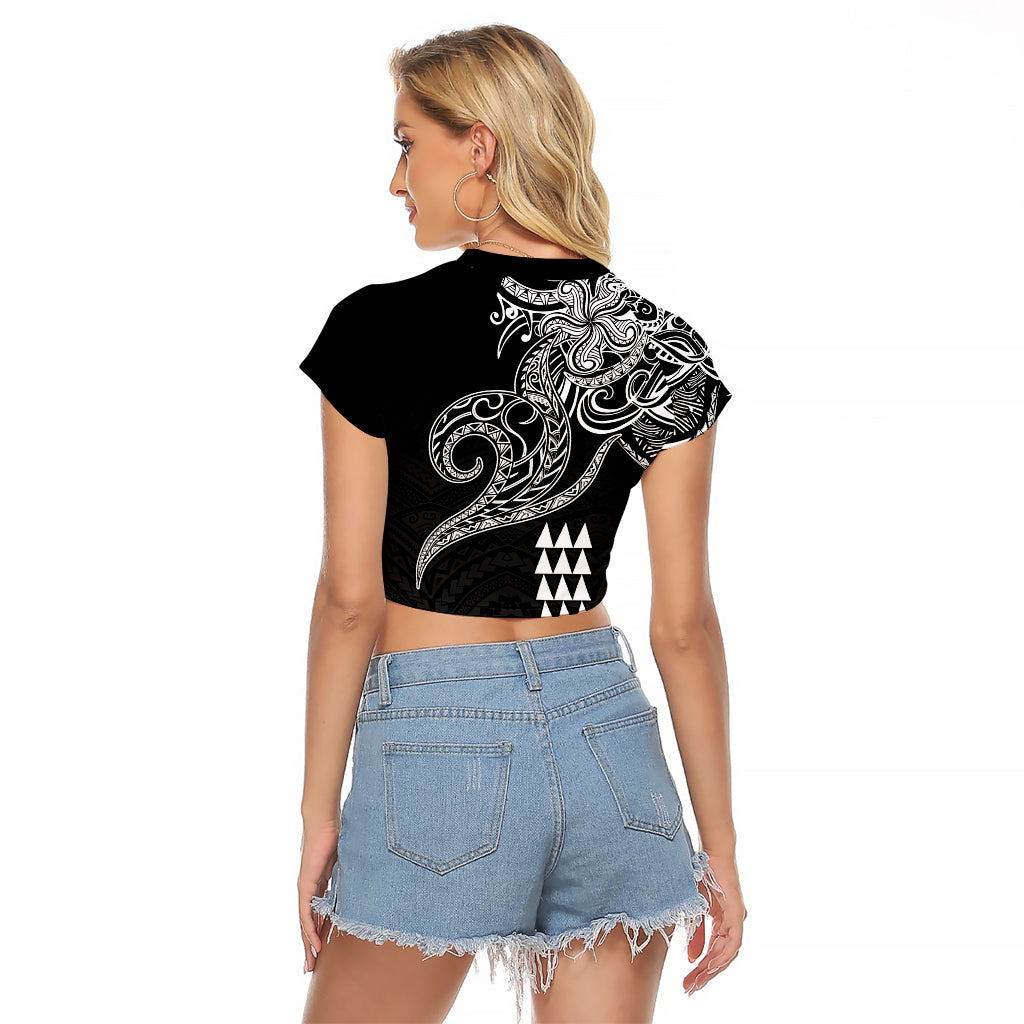 Hawaii Valentine Raglan Cropped T Shirt Kakau Polynesian Heart LT01 - Polynesian Pride