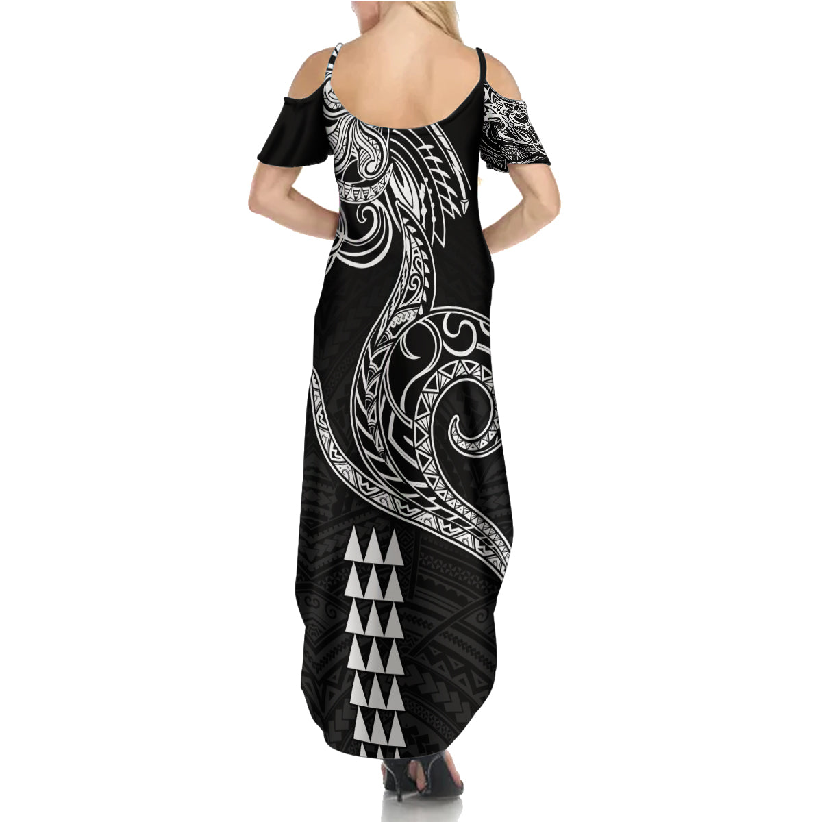 Hawaii Valentine Summer Maxi Dress Kakau Polynesian Heart LT01 - Polynesian Pride