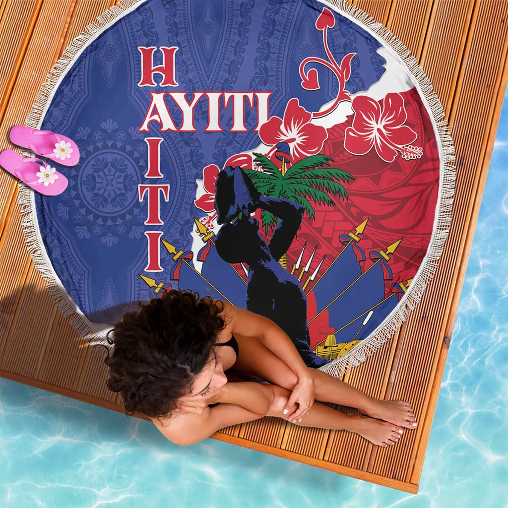 Haiti Le Marron Inconnu Beach Blanket Dashiki Mix Polynesian Pattern