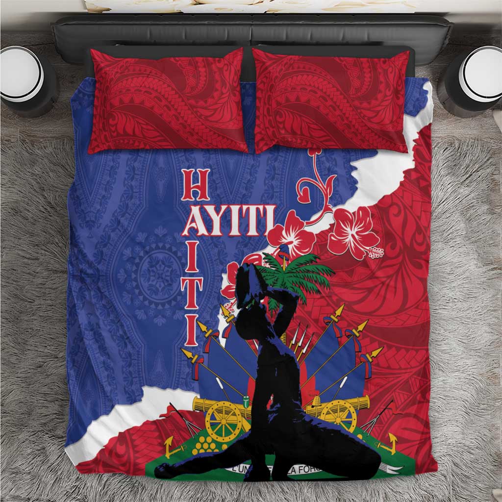 Haiti Le Marron Inconnu Bedding Set Dashiki Mix Polynesian Pattern LT01 Blue - Polynesian Pride