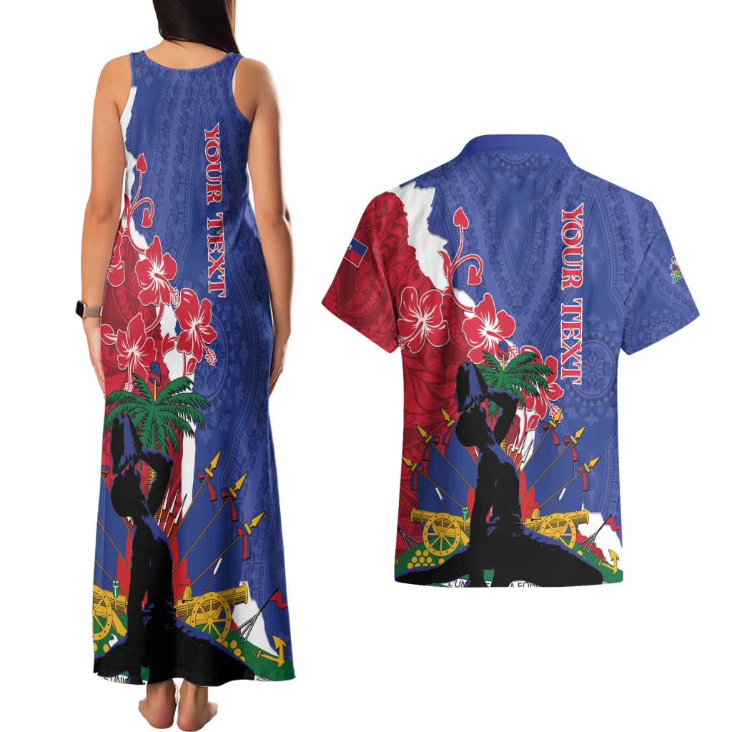 Personalised Haiti Le Marron Inconnu Couples Matching Tank Maxi Dress and Hawaiian Shirt Dashiki Mix Polynesian Pattern LT01 - Polynesian Pride