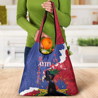 Haiti Le Marron Inconnu Grocery Bag Dashiki Mix Polynesian Pattern