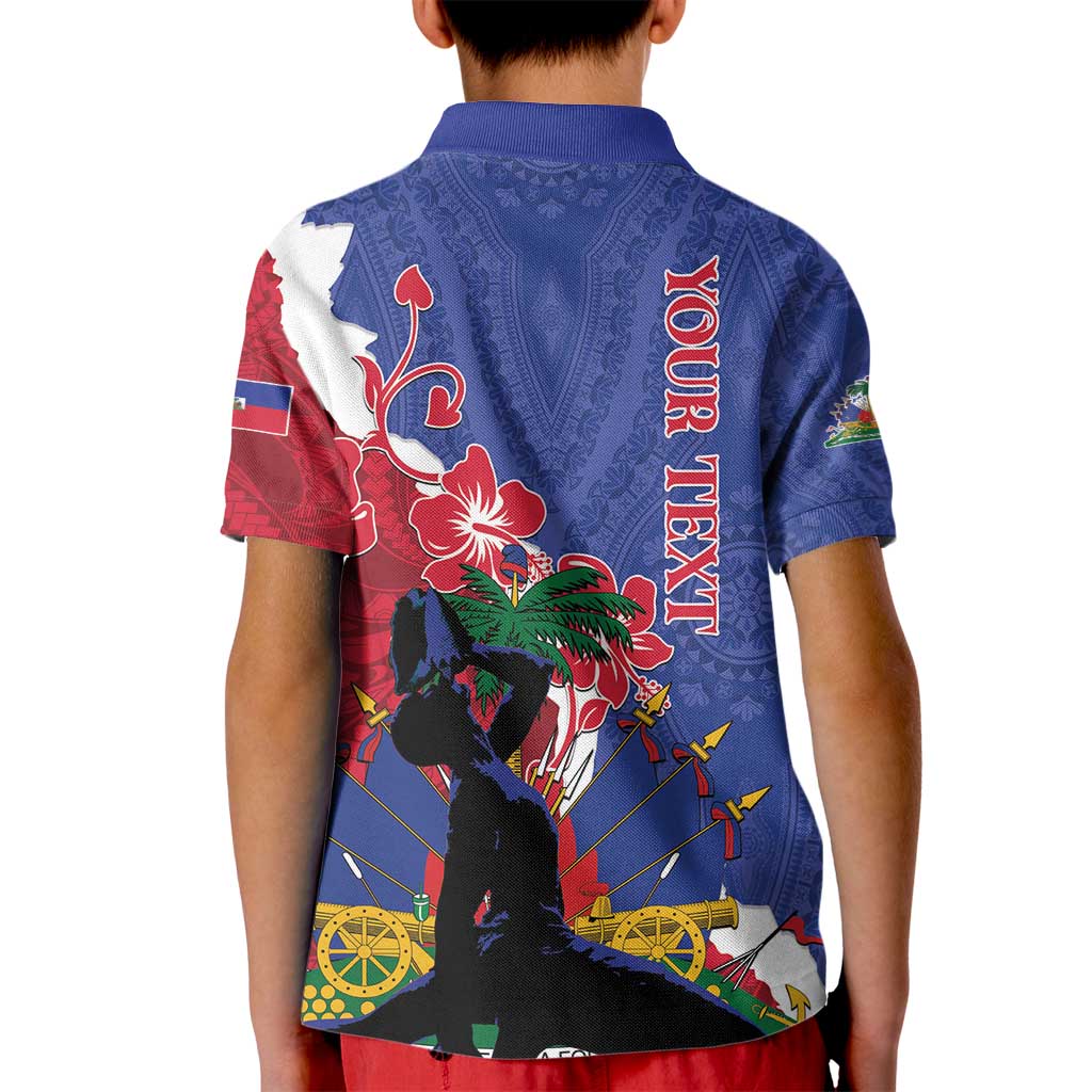 Personalised Haiti Le Marron Inconnu Kid Polo Shirt Dashiki Mix Polynesian Pattern