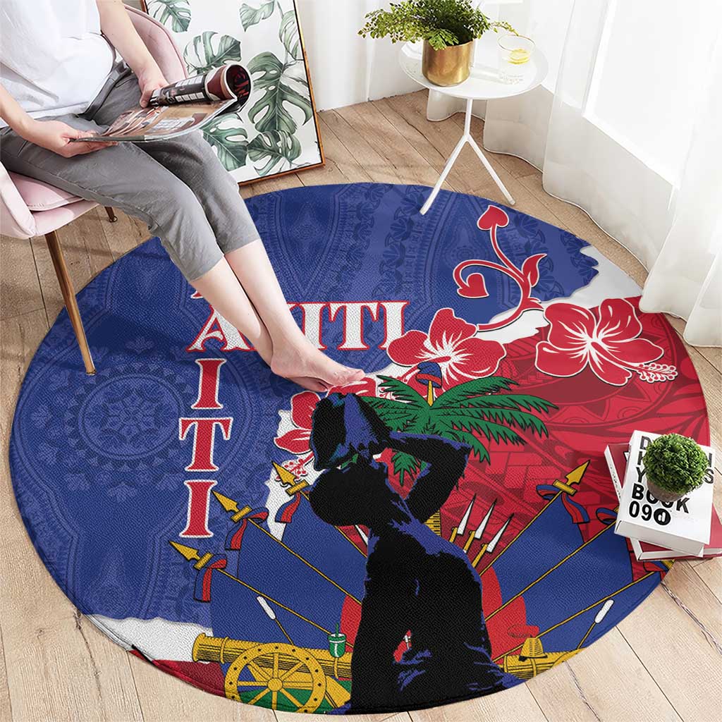 Haiti Le Marron Inconnu Round Carpet Dashiki Mix Polynesian Pattern LT01 - Polynesian Pride