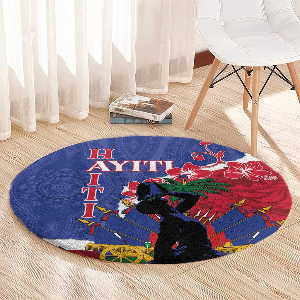 Haiti Le Marron Inconnu Round Carpet Dashiki Mix Polynesian Pattern LT01 - Polynesian Pride