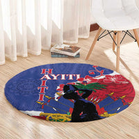 Haiti Le Marron Inconnu Round Carpet Dashiki Mix Polynesian Pattern LT01 - Polynesian Pride