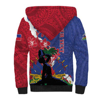 Personalised Haiti Le Marron Inconnu Sherpa Hoodie Dashiki Mix Polynesian Pattern