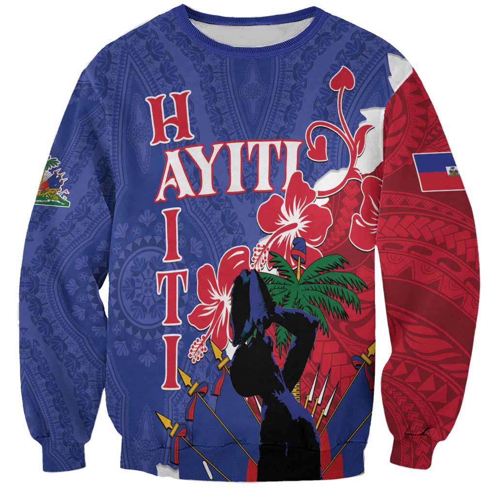 Personalised Haiti Le Marron Inconnu Sweatshirt Dashiki Mix Polynesian Pattern