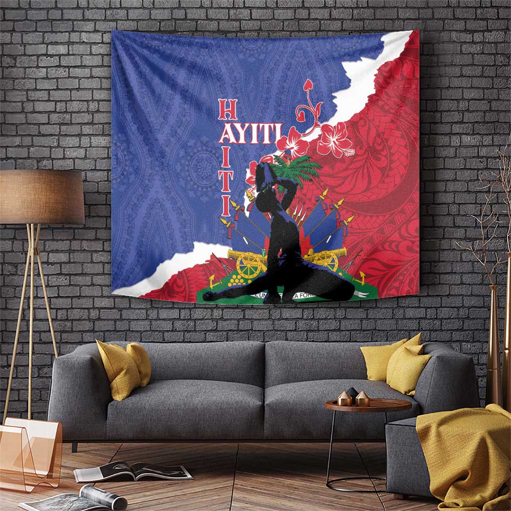 Haiti Le Marron Inconnu Tapestry Dashiki Mix Polynesian Pattern LT01 Blue - Polynesian Pride