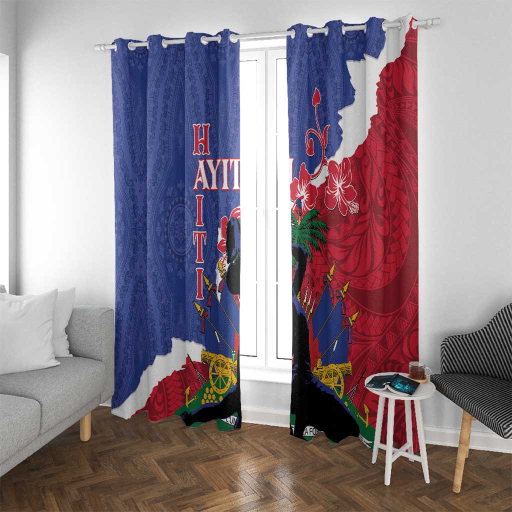 Haiti Le Marron Inconnu Window Curtain Dashiki Mix Polynesian Pattern