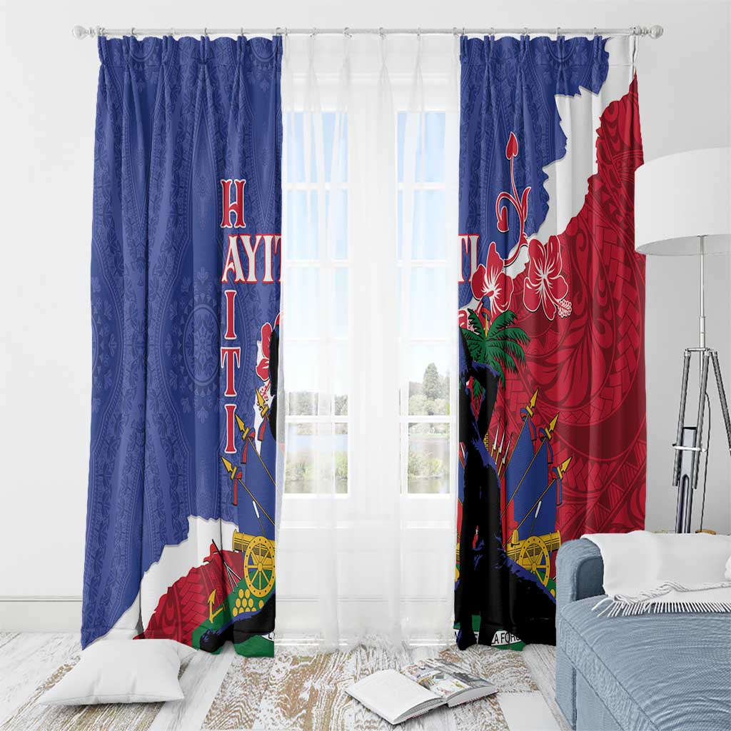 Haiti Le Marron Inconnu Window Curtain Dashiki Mix Polynesian Pattern