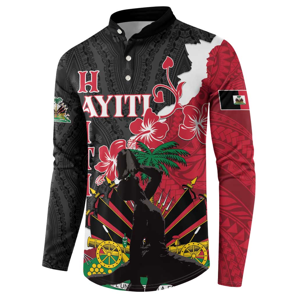 Personalised Ayiti Neg Marron Button Sweatshirt Dashiki Mix Polynesian Pattern LT01 - Polynesian Pride