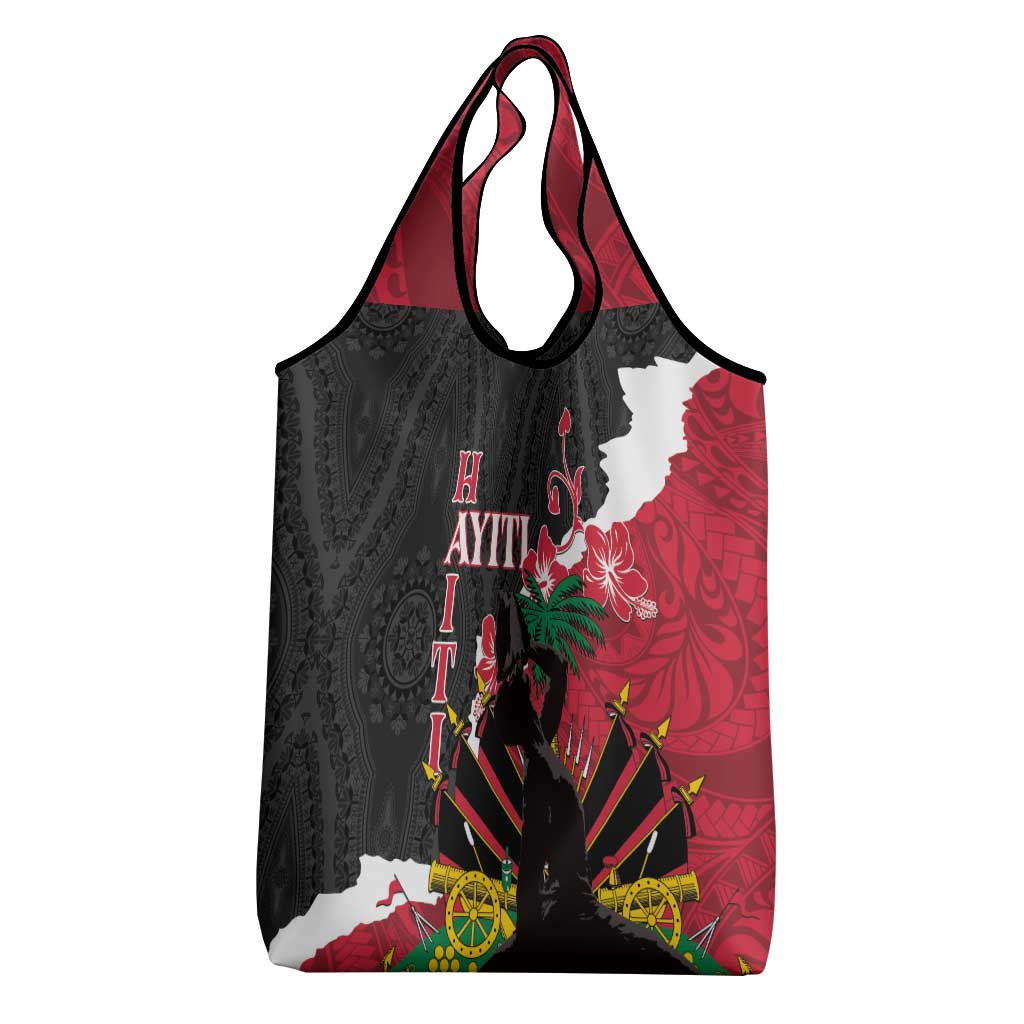 Ayiti Neg Marron Grocery Bag Dashiki Mix Polynesian Pattern