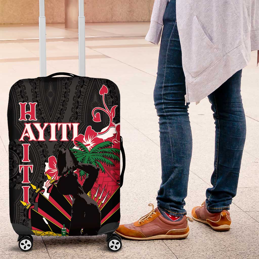 Ayiti Neg Marron Luggage Cover Dashiki Mix Polynesian Pattern LT01 Black - Polynesian Pride