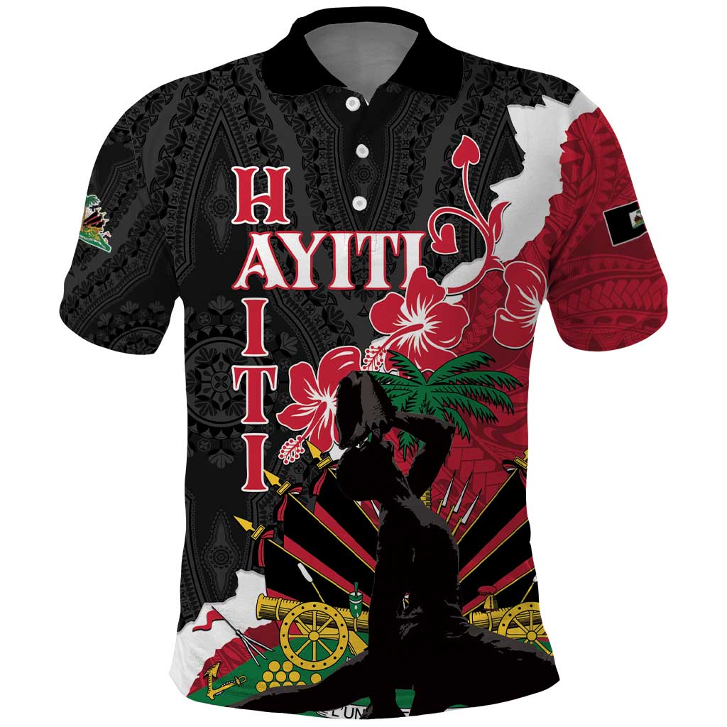 Personalised Ayiti Neg Marron Polo Shirt Dashiki Mix Polynesian Pattern