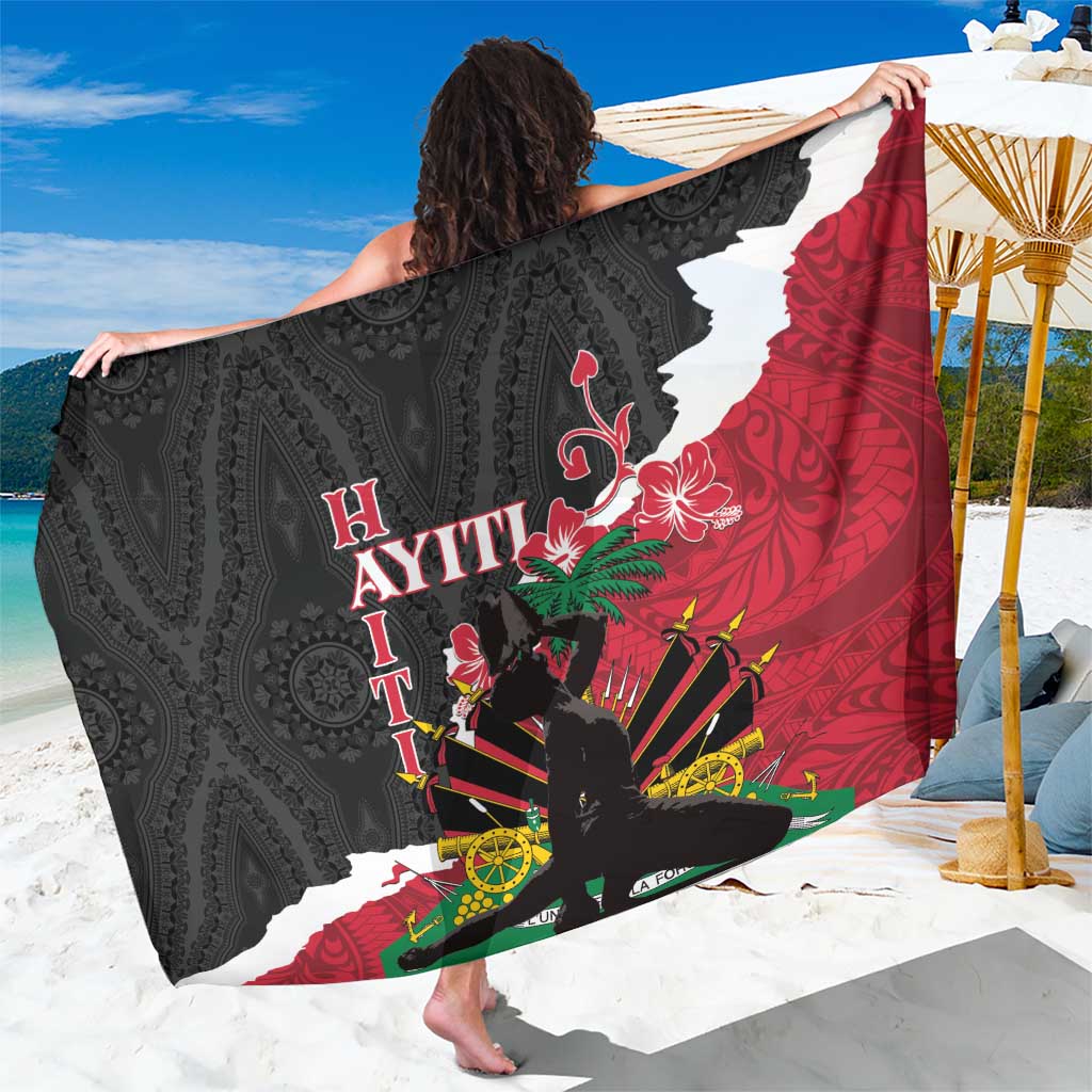 Ayiti Neg Marron Sarong Dashiki Mix Polynesian Pattern LT01 One Size 44 x 66 inches Black - Polynesian Pride