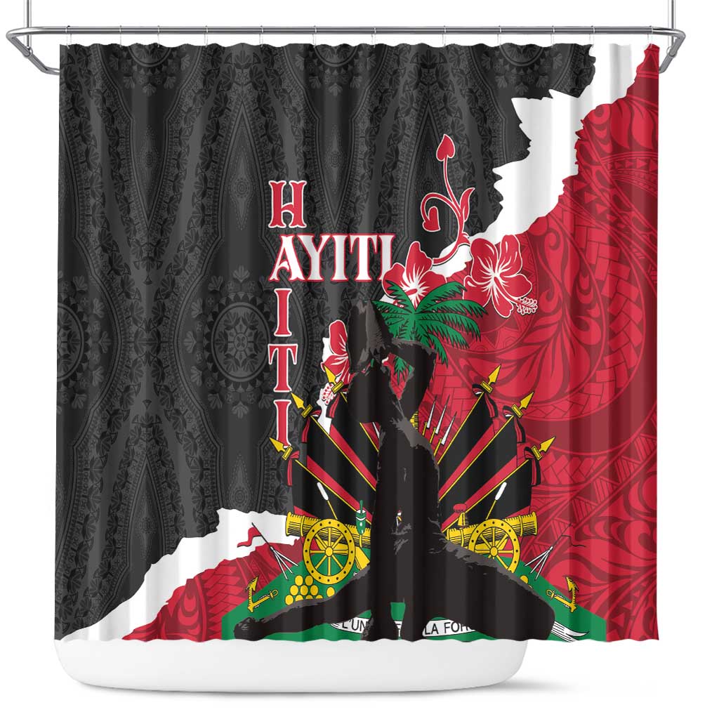 Ayiti Neg Marron Shower Curtain Dashiki Mix Polynesian Pattern LT01 Black - Polynesian Pride