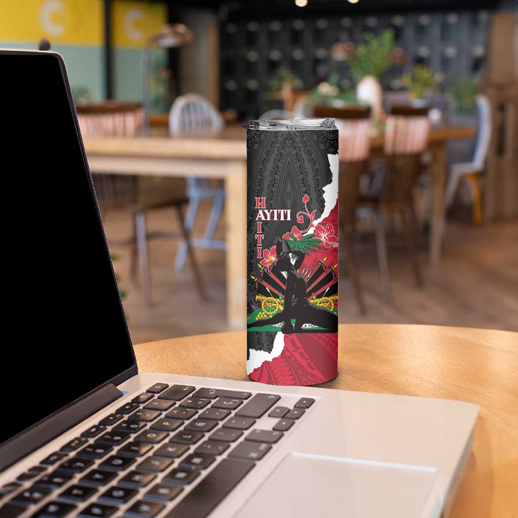 Personalised Ayiti Neg Marron Skinny Tumbler Dashiki Mix Polynesian Pattern