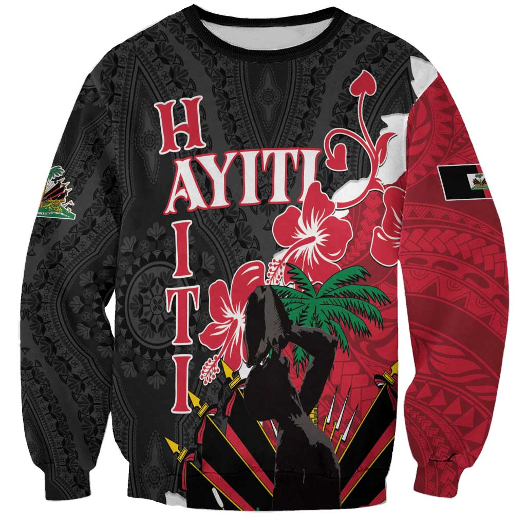 Personalised Ayiti Neg Marron Sweatshirt Dashiki Mix Polynesian Pattern