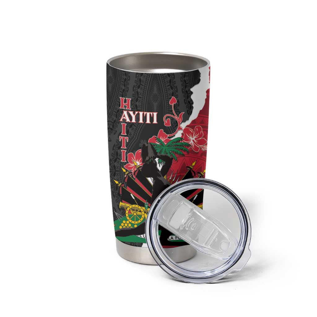Personalised Ayiti Neg Marron Tumbler Cup Dashiki Mix Polynesian Pattern