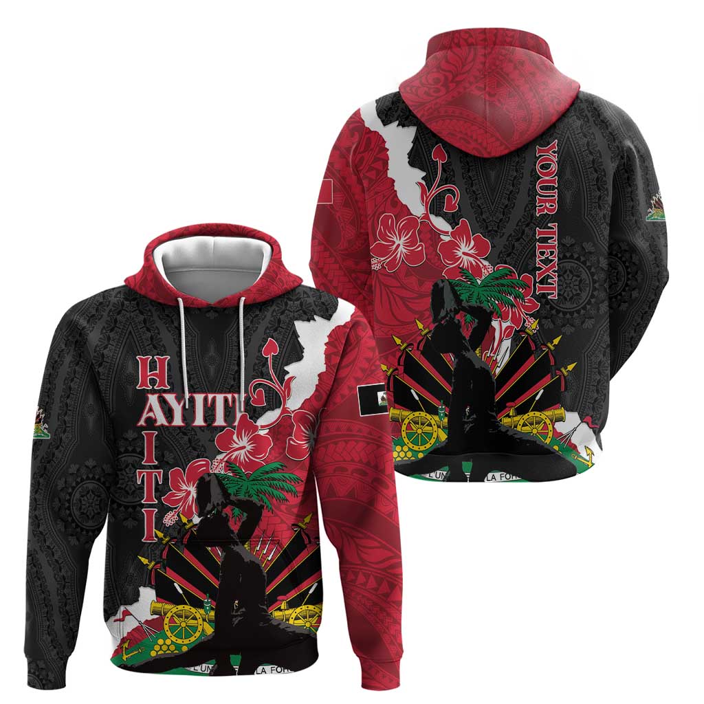Personalised Ayiti Neg Marron Zip Hoodie Dashiki Mix Polynesian Pattern