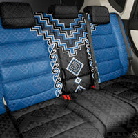 Blue Niho Taniwha Mix Poutama Back Car Seat Cover Unique Taniko Aotearoa LT01 - Polynesian Pride