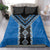 Blue Niho Taniwha Mix Poutama Bedding Set Unique Taniko Aotearoa