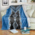 Blue Niho Taniwha Mix Poutama Blanket Unique Taniko Aotearoa