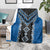Blue Niho Taniwha Mix Poutama Blanket Unique Taniko Aotearoa