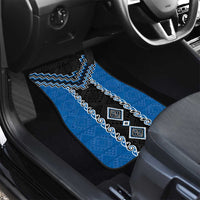 Blue Niho Taniwha Mix Poutama Car Mats Unique Taniko Aotearoa