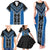 Blue Niho Taniwha Mix Poutama Family Matching Tank Maxi Dress and Hawaiian Shirt Unique Taniko Aotearoa