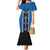 Blue Niho Taniwha Mix Poutama Mermaid Dress Unique Taniko Aotearoa