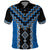 Blue Niho Taniwha Mix Poutama Polo Shirt Unique Taniko Aotearoa