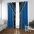 Blue Niho Taniwha Mix Poutama Window Curtain Unique Taniko Aotearoa