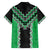 Green Niho Taniwha Mix Poutama Family Matching Off The Shoulder Long Sleeve Dress and Hawaiian Shirt Unique Taniko Aotearoa