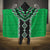 Green Niho Taniwha Mix Poutama Hooded Blanket Unique Taniko Aotearoa