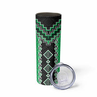 Green Niho Taniwha Mix Poutama Skinny Tumbler Unique Taniko Aotearoa LT01 - Polynesian Pride